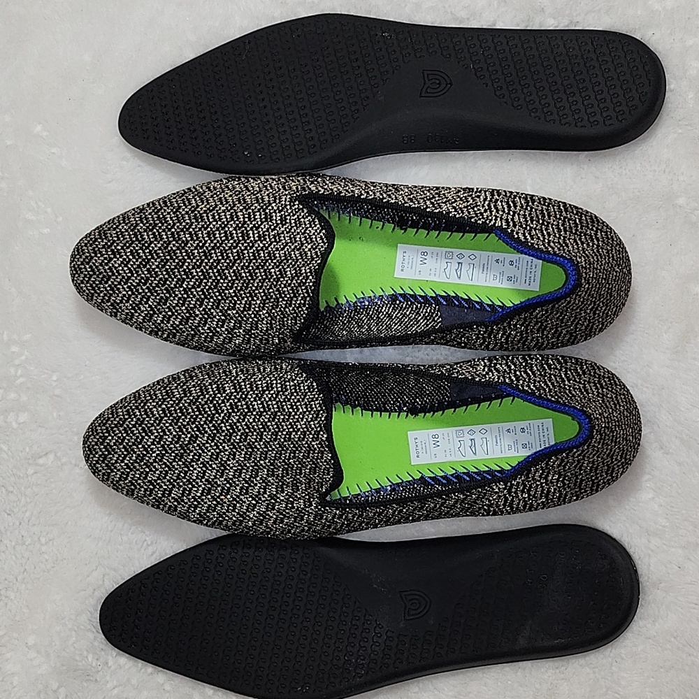 Rothy's The Almond Loafers shoes in the Sparkle Herringbone color Sz 8W - Picture 4 of 16